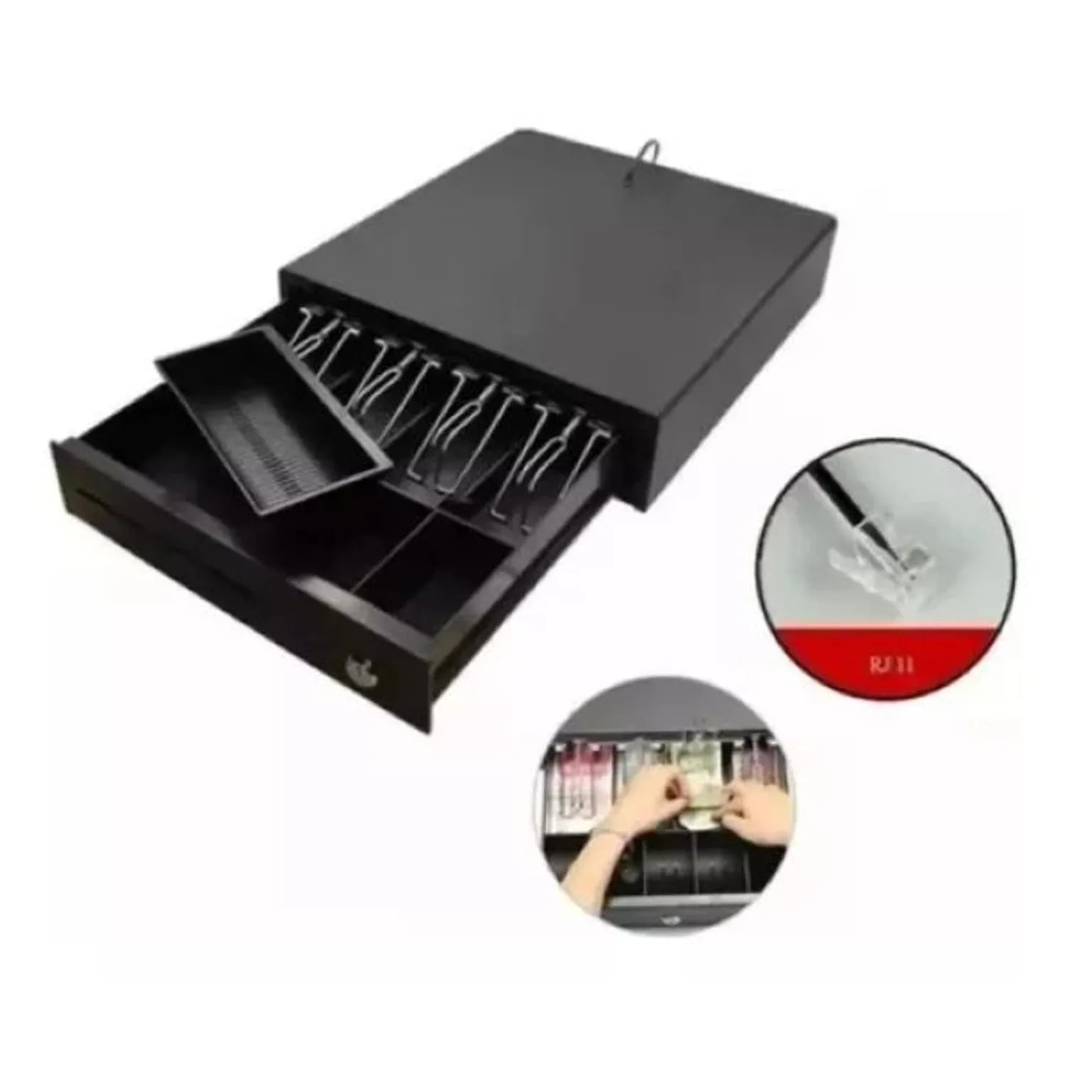 Caja Gaveta De Dinero Registradora Metalica Electronica Nt-335 Negro