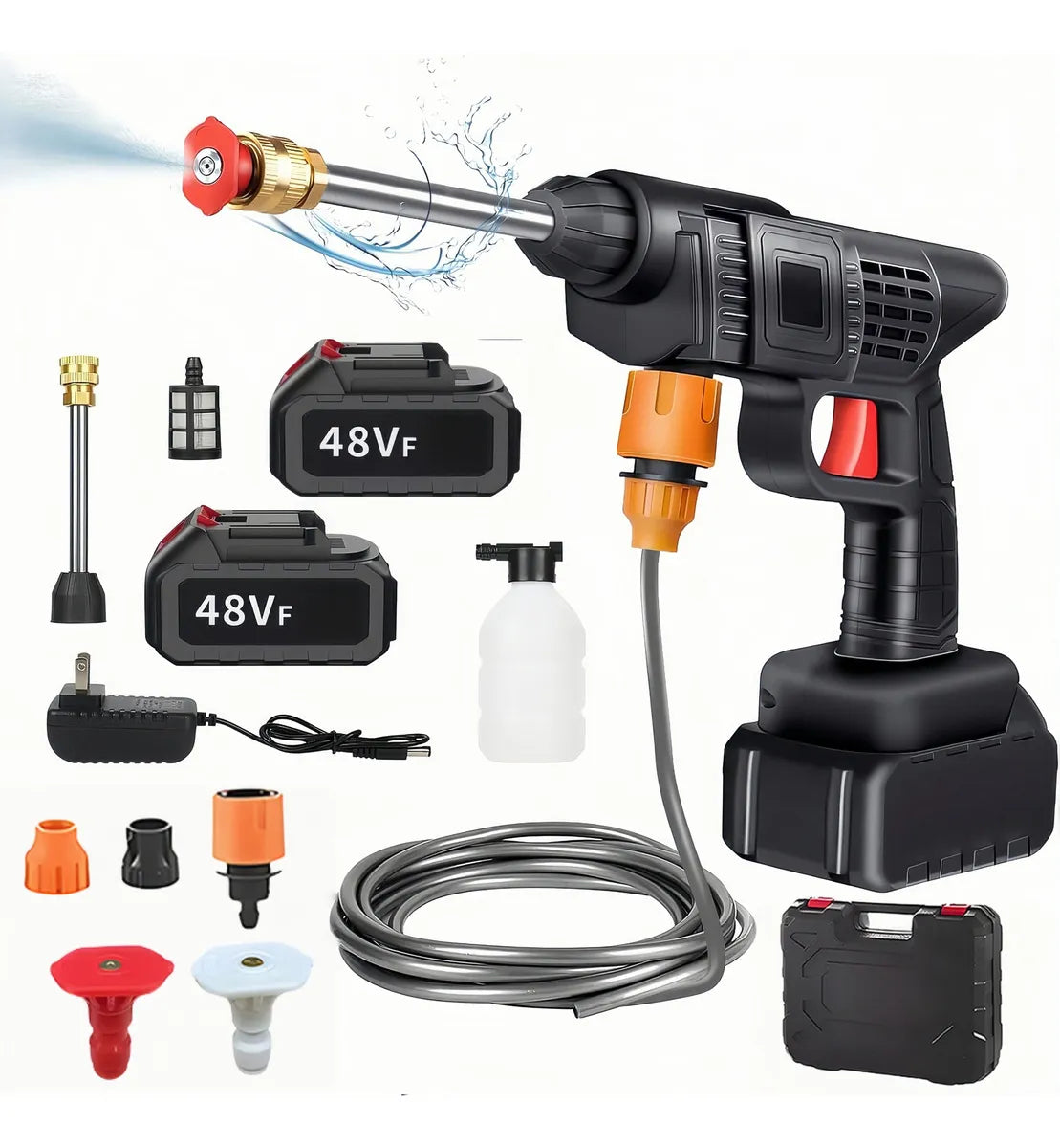 Hidrolavadora Inalámbrica Water Cannon 48V con 2 Baterías