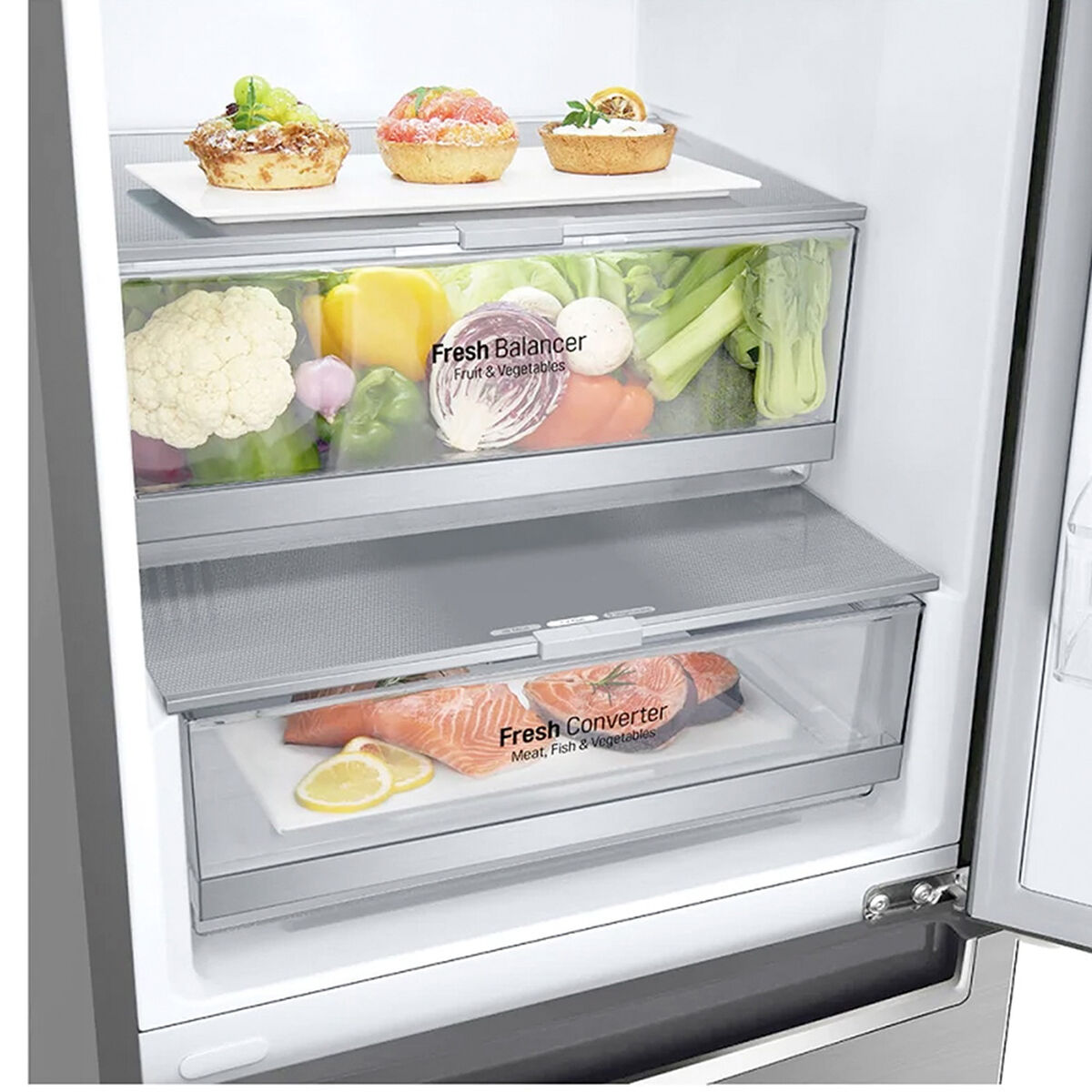 Refrigerador Congelador Dos Puertas Lg Bmfgb37Spp Sistema De Deshielo Autimatico Silver 336Kg [Openbox] [Wl]