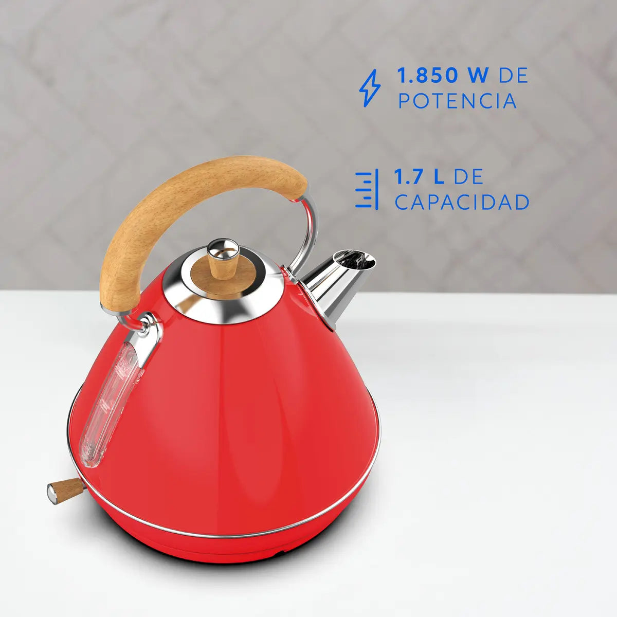 Hervidor Eléctrico Easyways EWH03 1.7 Litros, Rojo