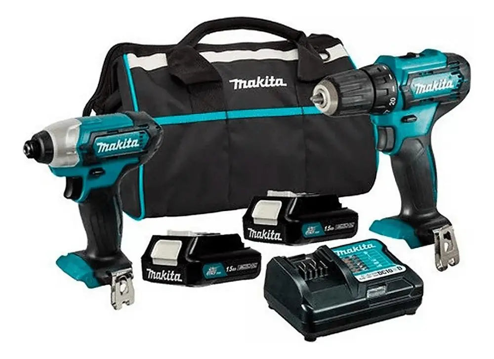 Kit Makita CLX228 Taladro Percutor HP333D + Atornillador Turquesa