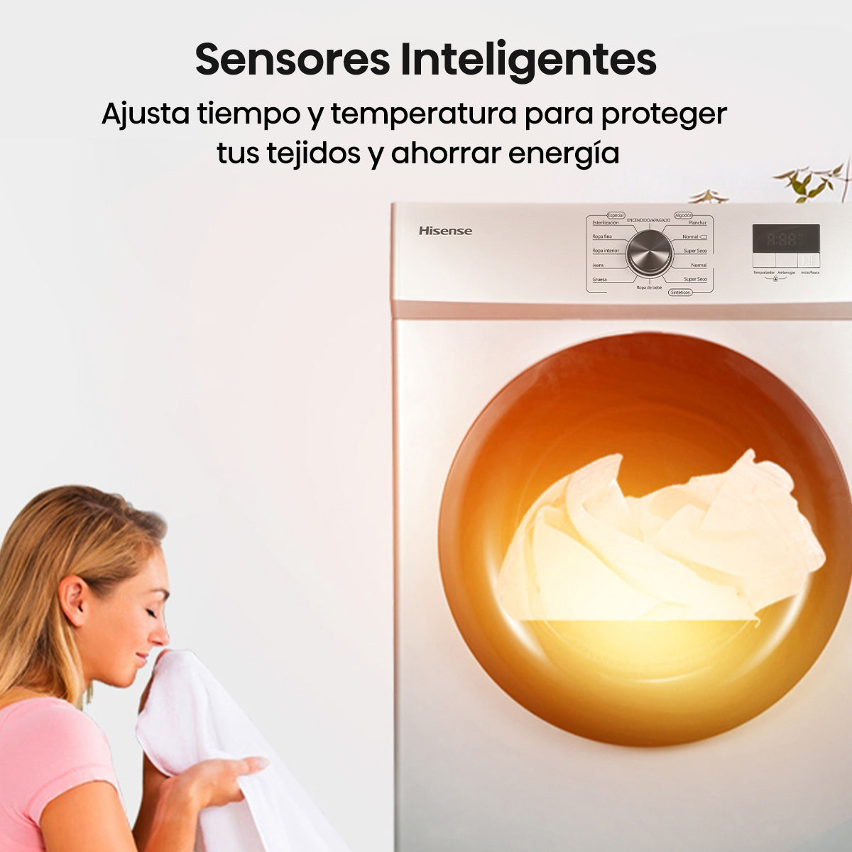 Secadora Hisense DV1W1001UW 10 kg, Blanco