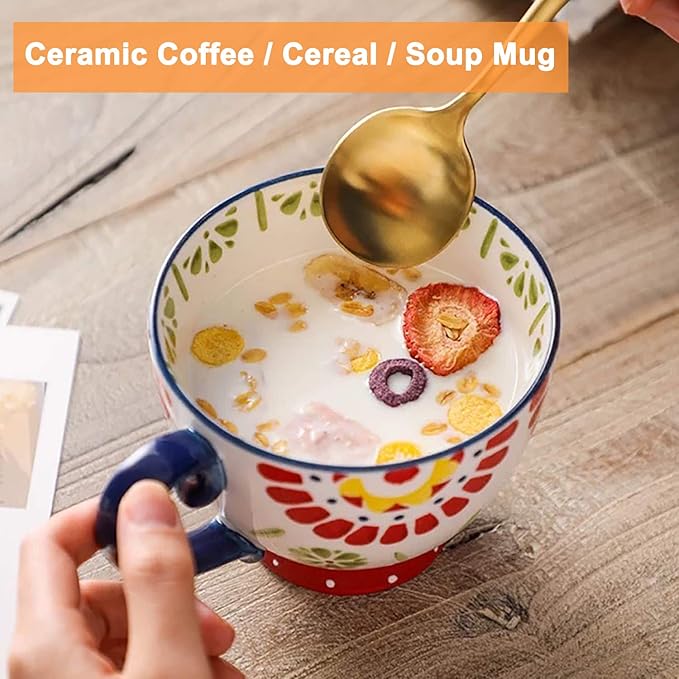 Juego De 4 Tazas De Cafe De Ceramica Deecoo Handmade  Coffee Mugs
