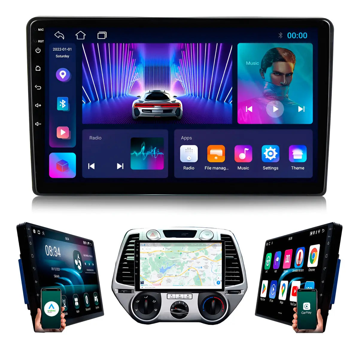PANTALLA QLED PARA AUTO JZ-103 10 PULGADAS 2GB RAM 32GB ROM