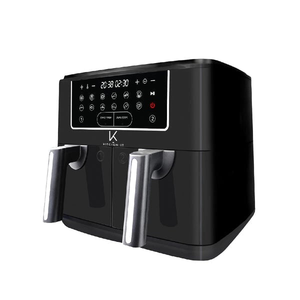 Freidora de Aire Kitchen IT Dual Doble Canasta Independiente 9 Litros