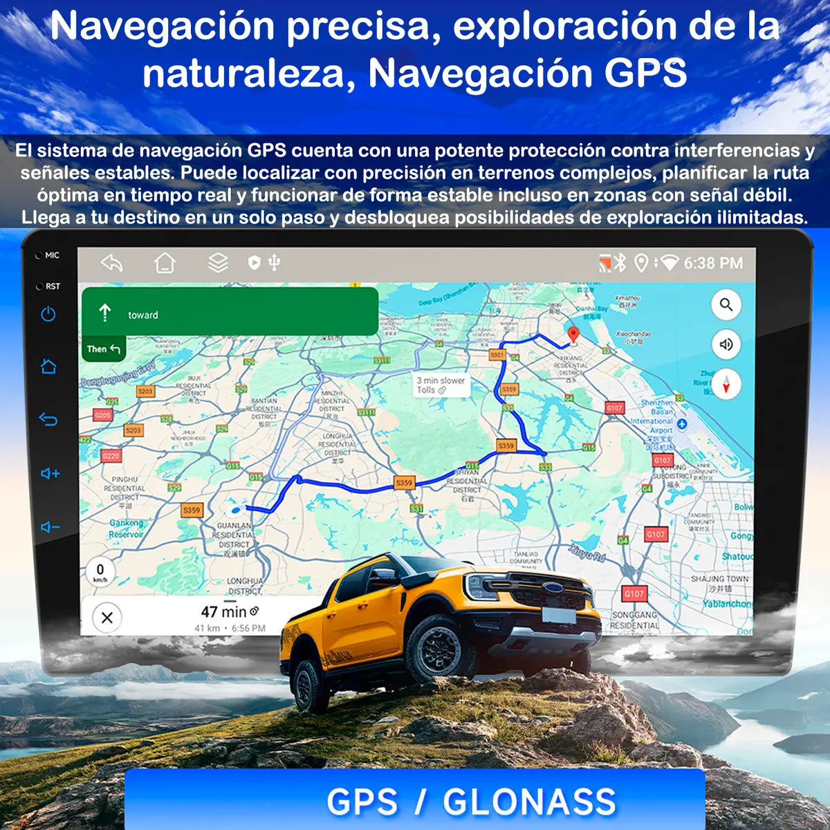 PANTALLA QLED PARA AUTO JZ-103 10 PULGADAS 2GB RAM 32GB ROM