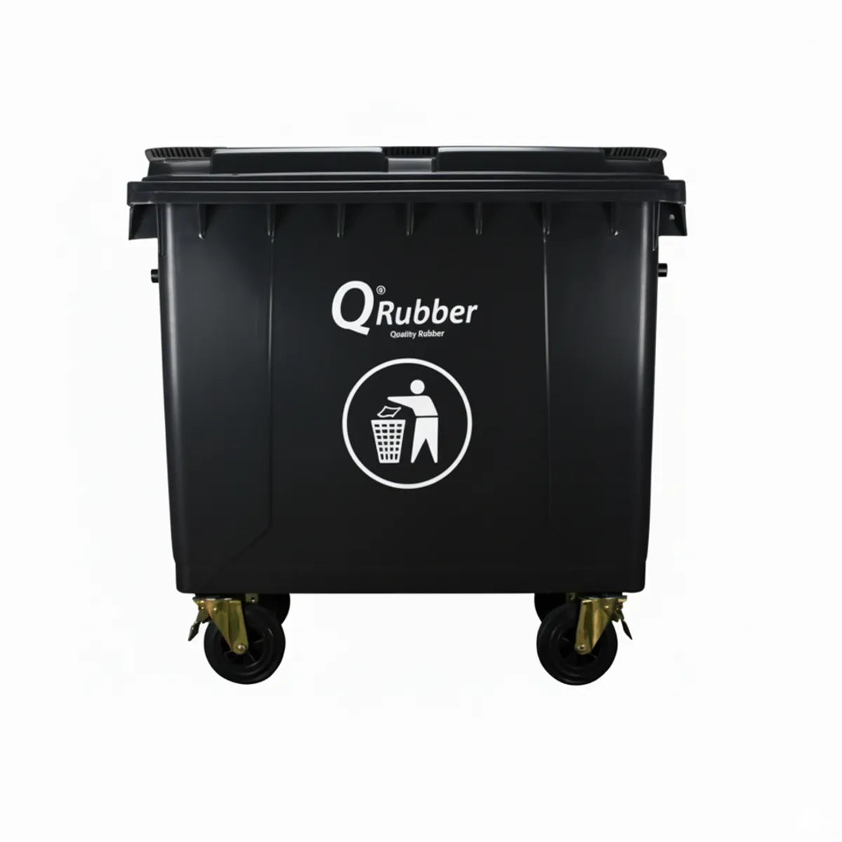 Contenedor de Basura QRubber Negro 660 Litros