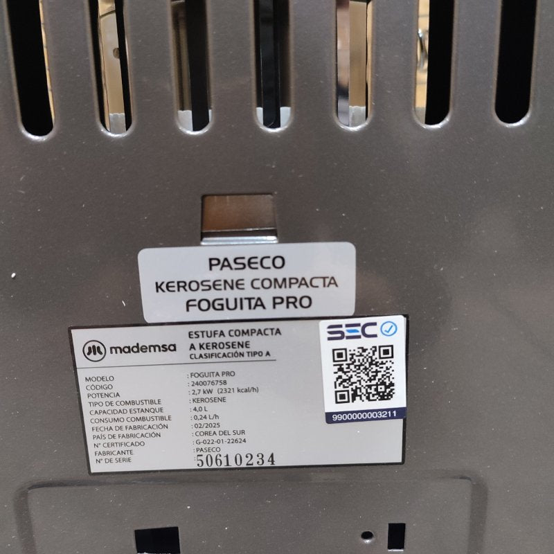 Estufa Kerosene Mademsa Foguita Pro