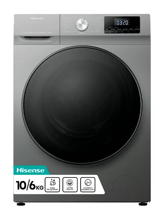 Lavadora Secadora Hisense Wd3q1042bt Carga Frontal Gris 10/6 Kg