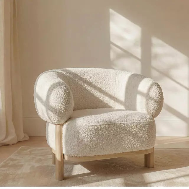 Sofá Poltrona Santu Home Deco Sherpa Sessel Crema