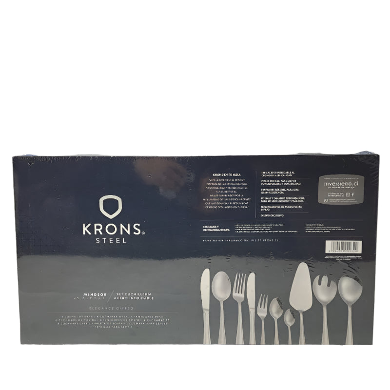 SET CUCHILLERIA KRONS STEEL WINDSOR 45 PIEZA