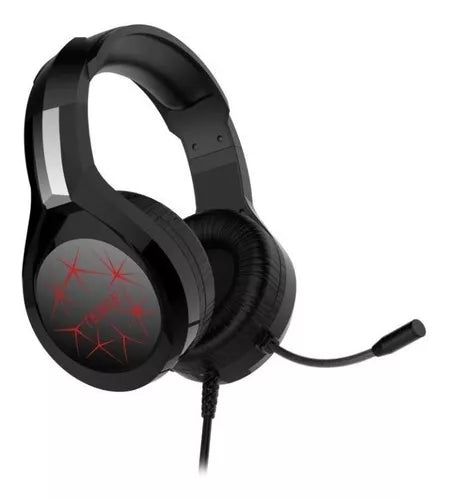 Audifono Gamer Tedge Over Ear Con Microfono Y Luz Negro