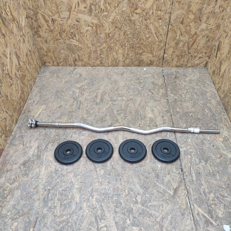 SET BARRA Z CON 4 DISCOS DE ACERO DE 2.5KG GENERICO