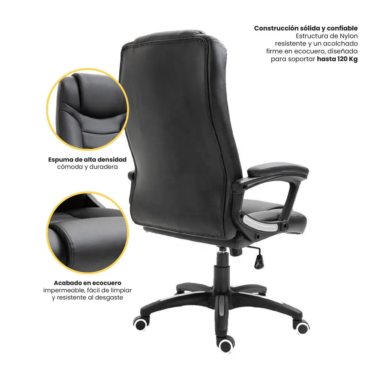 Silla de Escritorio Ejecutiva Reclinable Comfort Negra