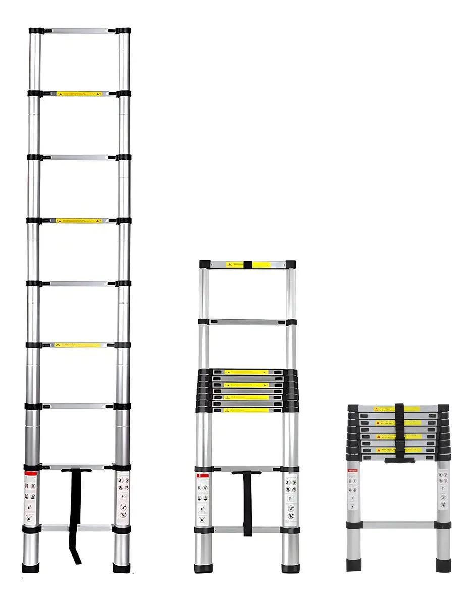 Escalera Telescópica de Aluminio IngShouse 2.6 m con 9 Peldaños y Capacidad 150 kg