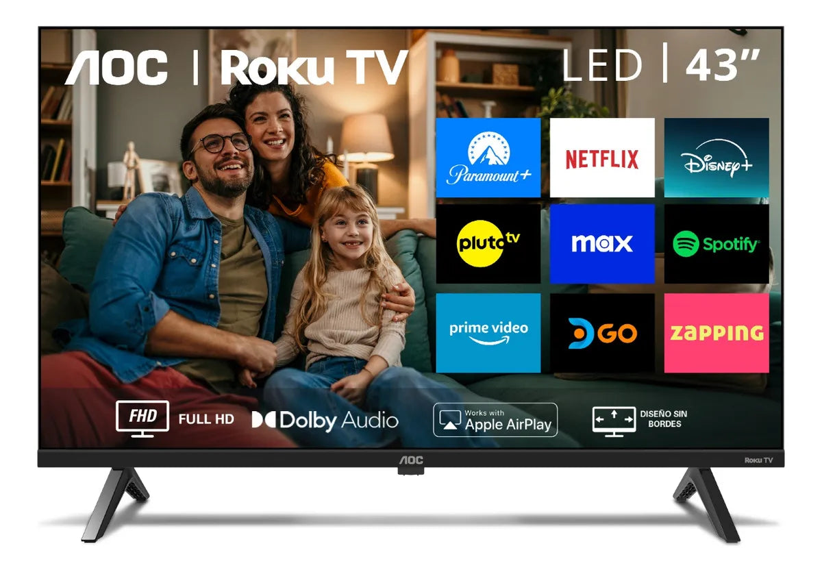 Smart TV LED 43 Pulgadas AOC 43S5045 con Roku TV
