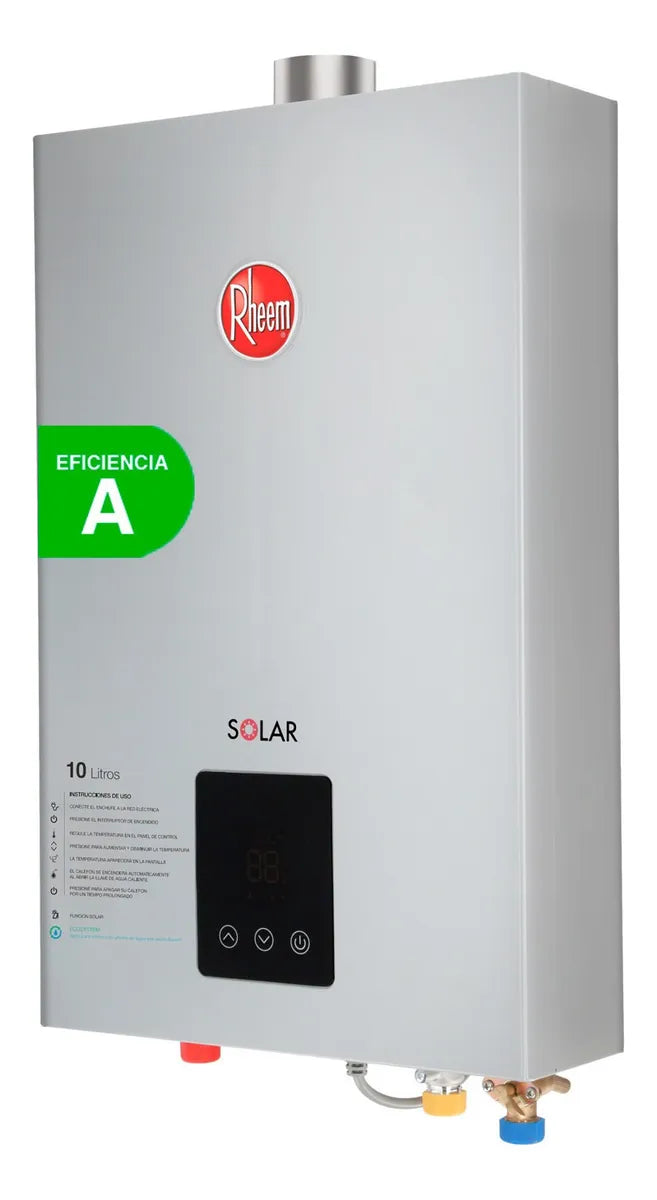 Calefont Modulante Digital Rheem DTS TFIS 10 - Tiro Forzado, Cámara Abierta, Gas Natural 10 Litros