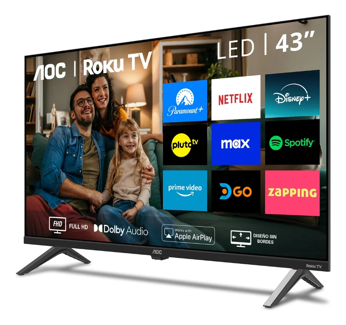 Smart TV LED 43 Pulgadas AOC 43S5045 con Roku TV