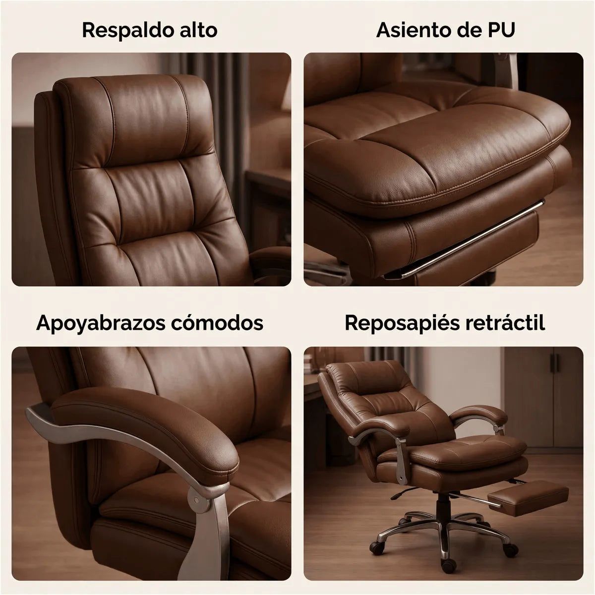 Silla de Oficina Gerencial Homer Design 202 Café