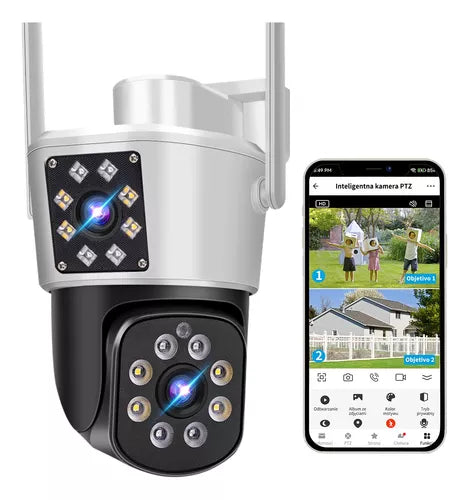 Camara De Seguridad Dual Lente 2nlf Wifi Exterior 4mp