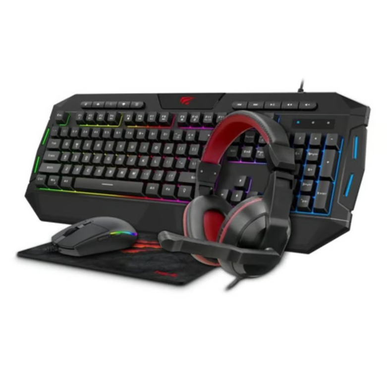 Kit Audifonos Gamer Gamenote 4En1 Kb501 Rojo/Negro