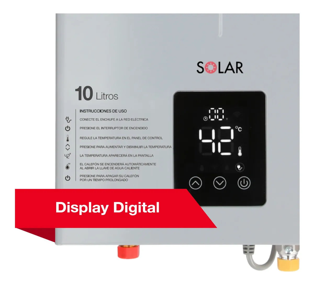 Calefont Modulante Digital Rheem DTS TFIS 10 - Tiro Forzado, Cámara Abierta, Gas Natural 10 Litros