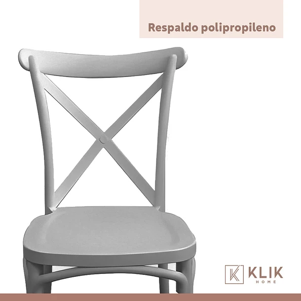 SILLA DE TERRAZA EXTERIOR O COMEDOR KLIK CROSSBACK DANUBIO GRIS