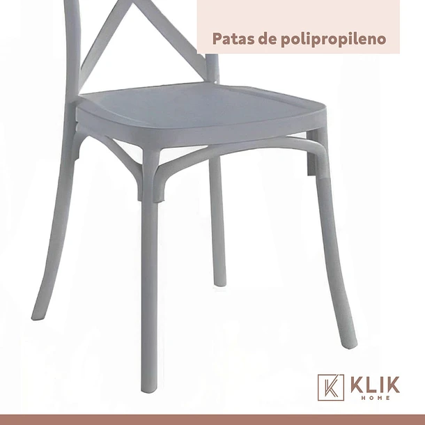 SILLA DE TERRAZA EXTERIOR O COMEDOR KLIK CROSSBACK DANUBIO GRIS