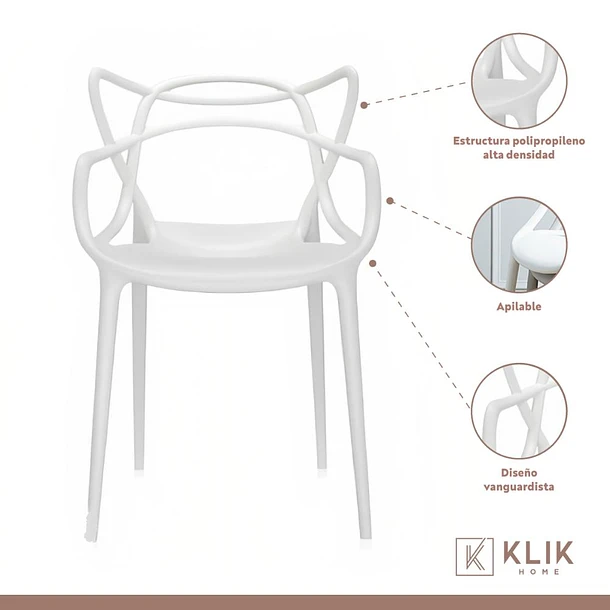 SILLA DE TERRAZA EXTERIOR O COMEDOR KLIK MASTER BLANCA