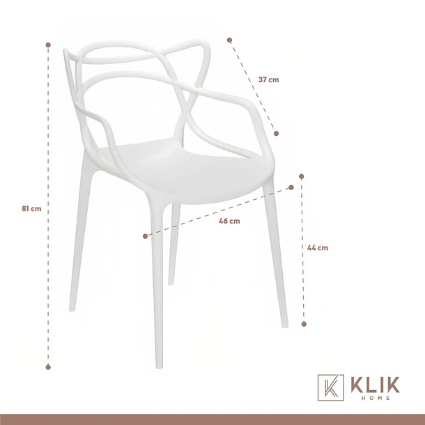 SILLA DE TERRAZA EXTERIOR O COMEDOR KLIK MASTER BLANCA