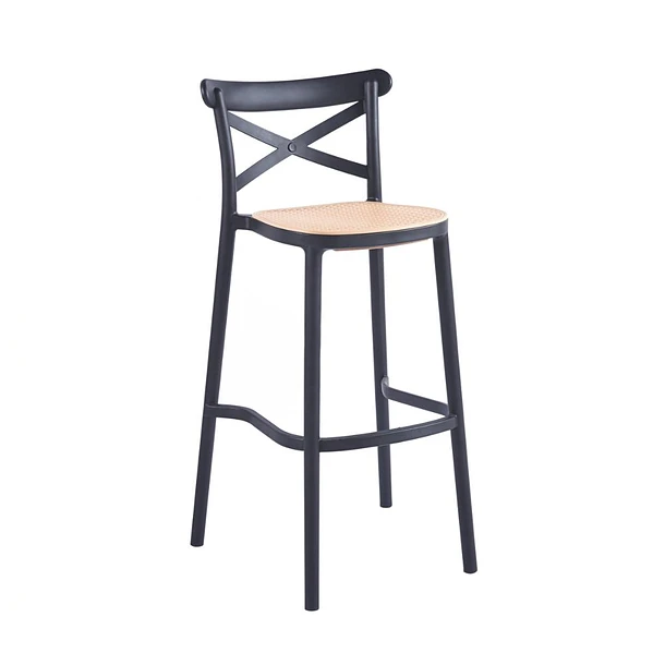 Taburete Crossback Danubio Klik Piso De Bar O Terraza Exterior Negro