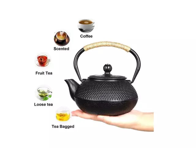 Tetera  De Hierro Fundido Genérico Negro 720 Ml