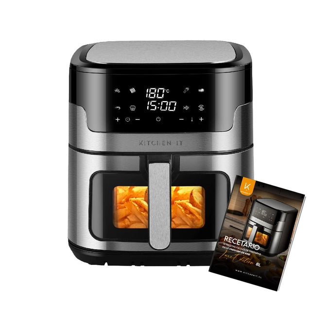 Freidora de Aire Kitchen-it Luxe Acero Inoxidable 8 Litros