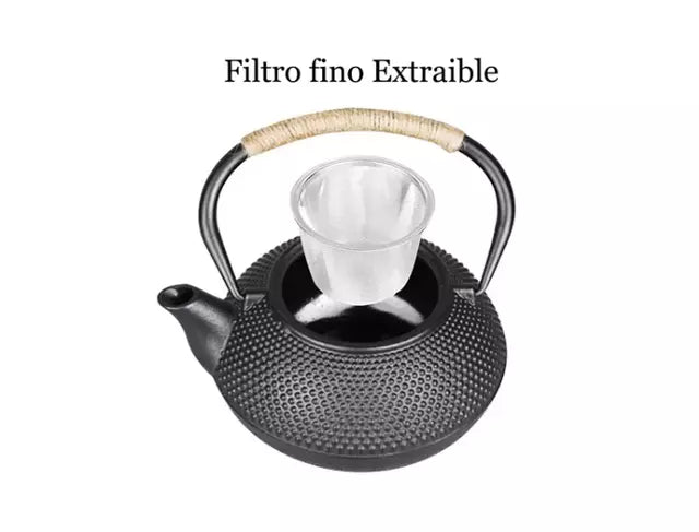 Tetera  De Hierro Fundido Generico Negro 720 Ml
