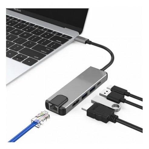 Adaptador Genérico Tipo C 5 En 1/Usb / C A Hdmi Plomo