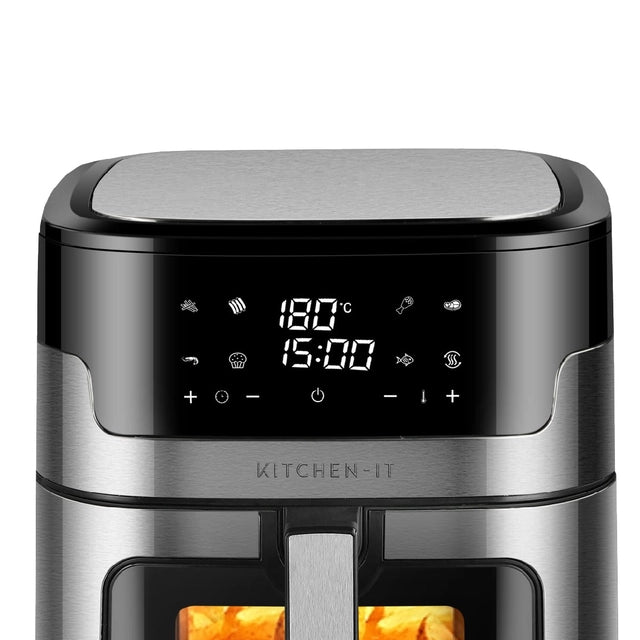 Freidora de Aire Kitchen-it Luxe Acero Inoxidable 8 Litros