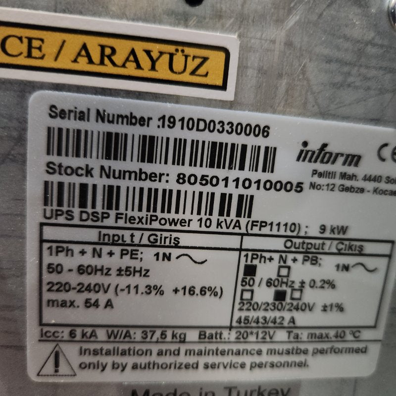 DPS Flexipower Series Inform 10kVA - 1 Fase In - 1 Fase Out, 3KVA-10KVA,Negro