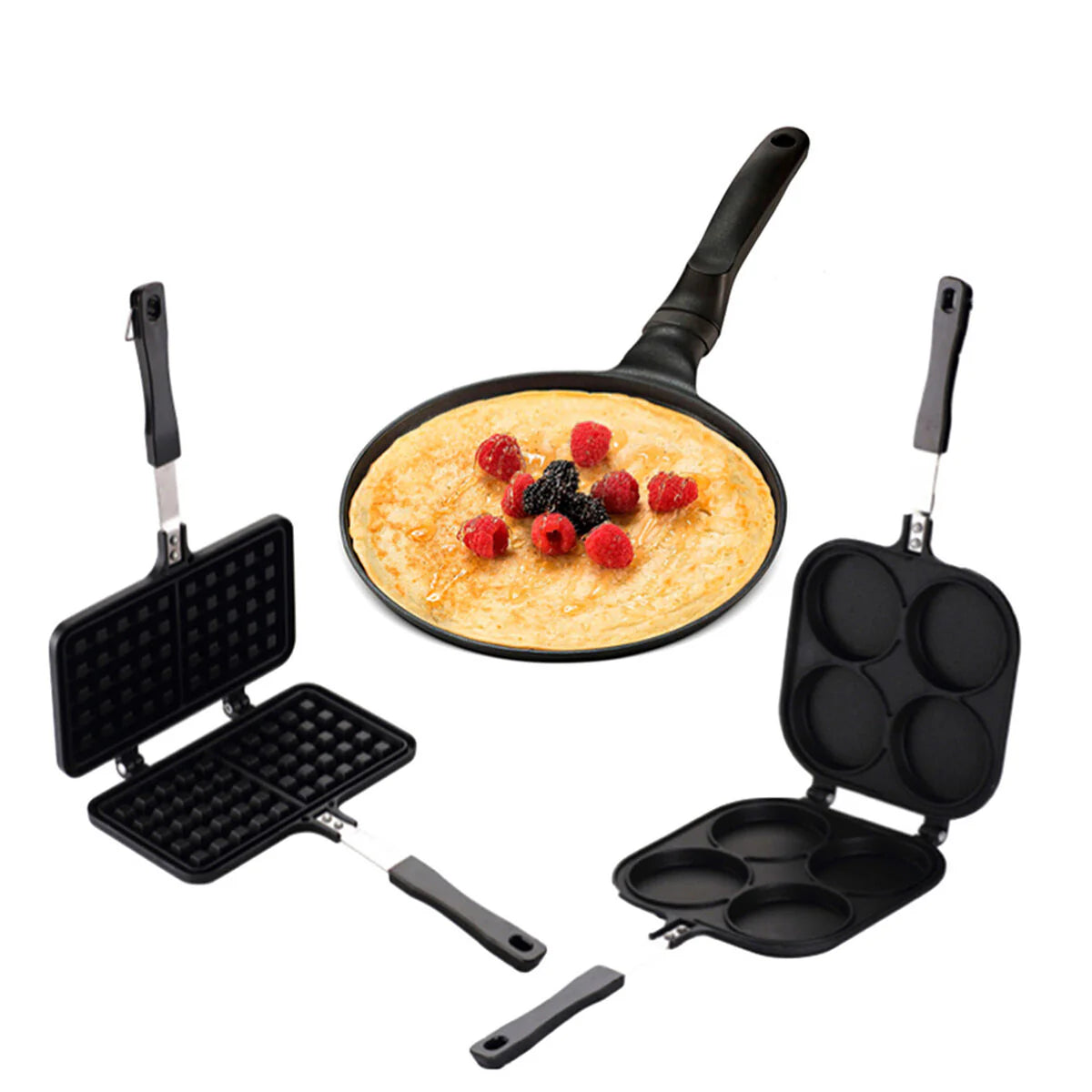 Pack Sarten Para Pancakes Waffles Y Panqueques La Soluzione 3 Unidad