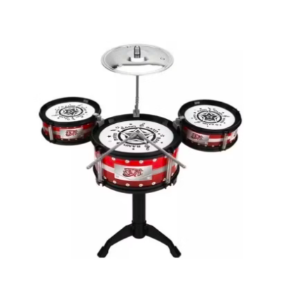 Set Bateria  Musical De Juguete Jazz Drum 3 Tambores Band Rojo [Openbox] [Wl]