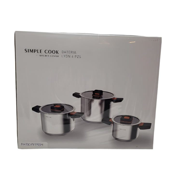 Bateria 6 Piezas Simple Cook Kitchen Center Lyon Metal