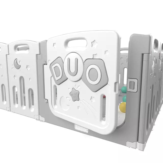 Corral Didactico De Juegos + Alfombra + Pelotas Bbqool Duo Grey