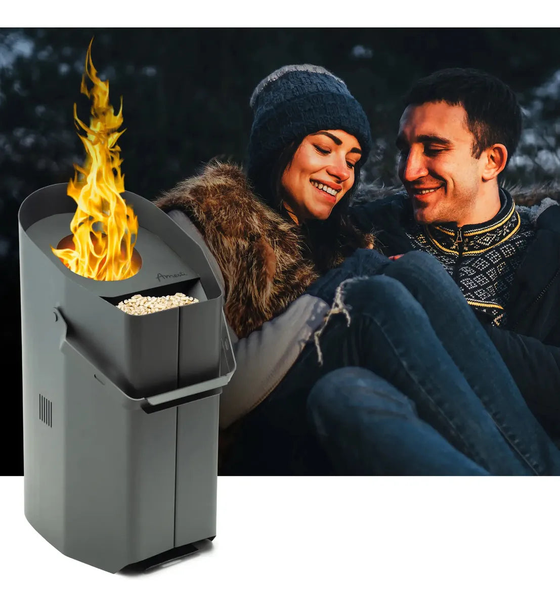 Calefactor de Patio a Pellet ICON Amesti Negro