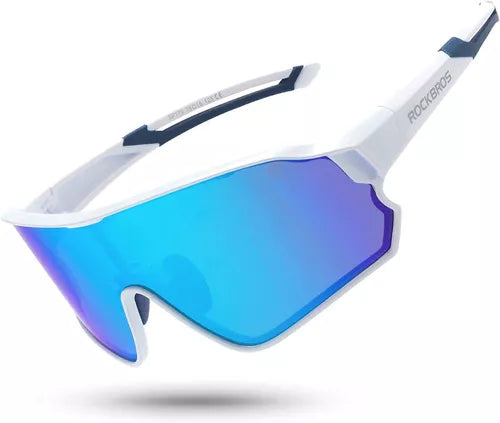 Gafas  Polarizadas Rockbros Deportivo Ciclismo Azul / Blanco