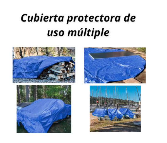 Carpa De Lona Generico Con Ojetillos Azul 5X6M