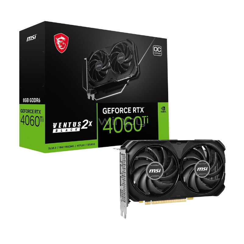 Tarjeta Gráfica MSI GeForce RTX 4060 Ti Ventus 2X 8GB GDDR6