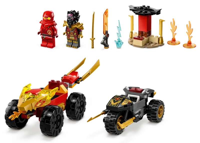 Batalla en Coche y Moto de Kai y Ras Lego 71789