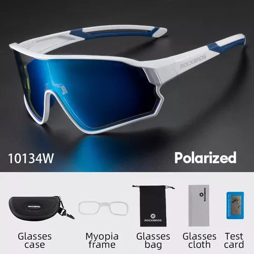 Gafas  Polarizadas Rockbros Deportivo Ciclismo Azul / Blanco