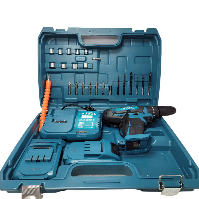 Maleta De Taldro + 2 Baterias Y Cargador+  Brocas Tasbel 98 V