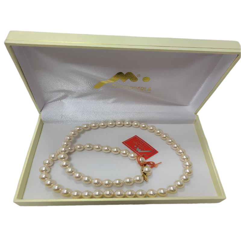 Collar  De Perlas  De Mallorca Madreperla Banado En Oro 45 Cm