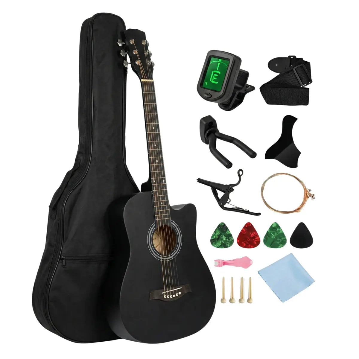 Guitarra Acústica Clásica 38 Pulgadas con Kit Funda y Accesorios